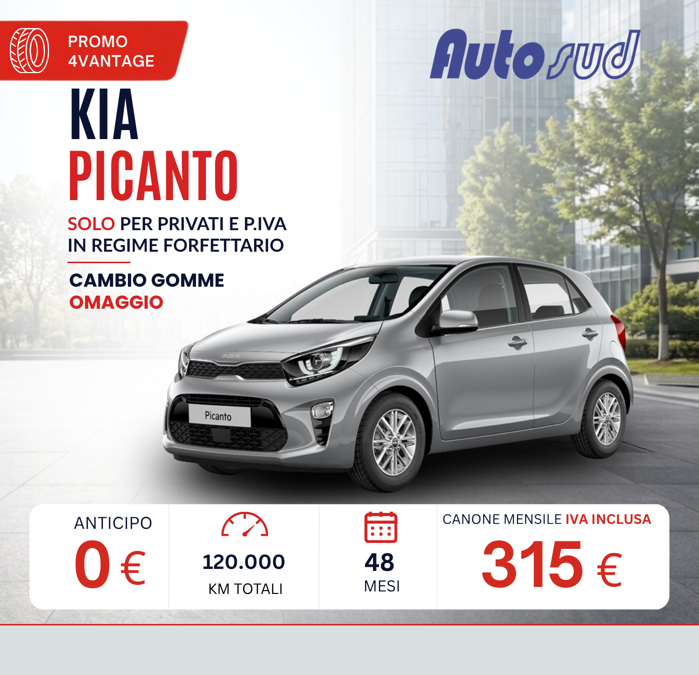 Offerta noleggio lungo termine Kia Picanto Autosud settembre 2026