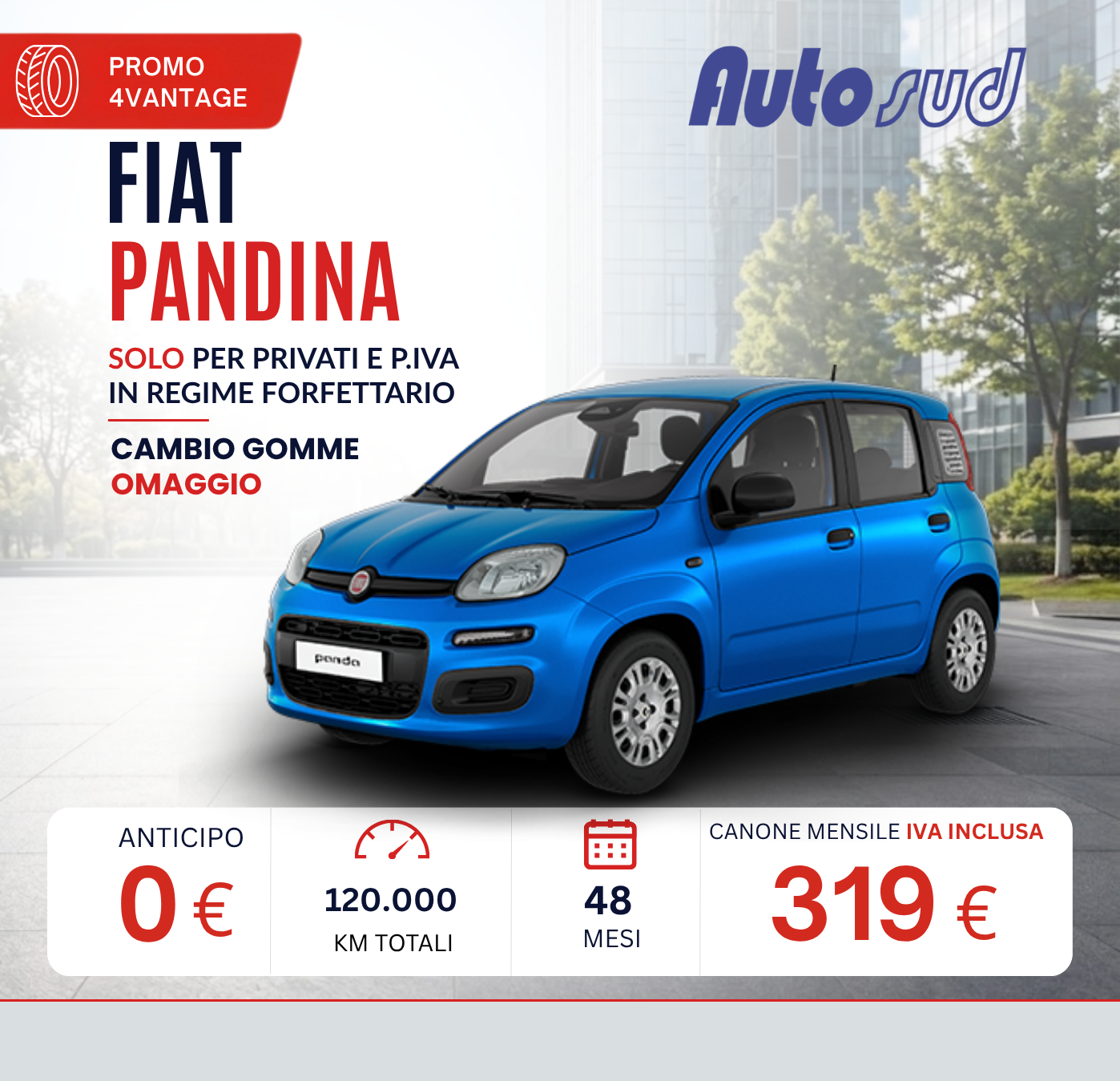 Offerta noleggio lungo termine Fiat Pandina Autosud settembre 2026