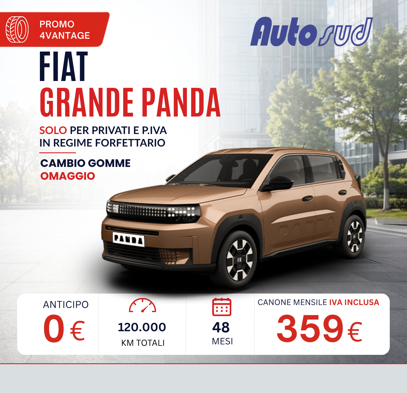 Offerta noleggio lungo termine Fiat Grande Panda Autosud settembre 2026