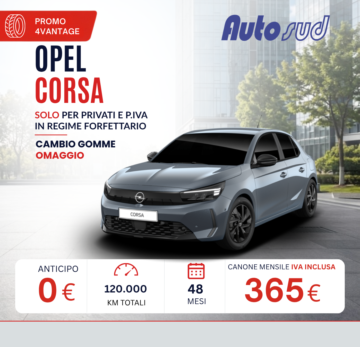 Offerta noleggio lungo termine Opel Corsa Autosud settembre 2026