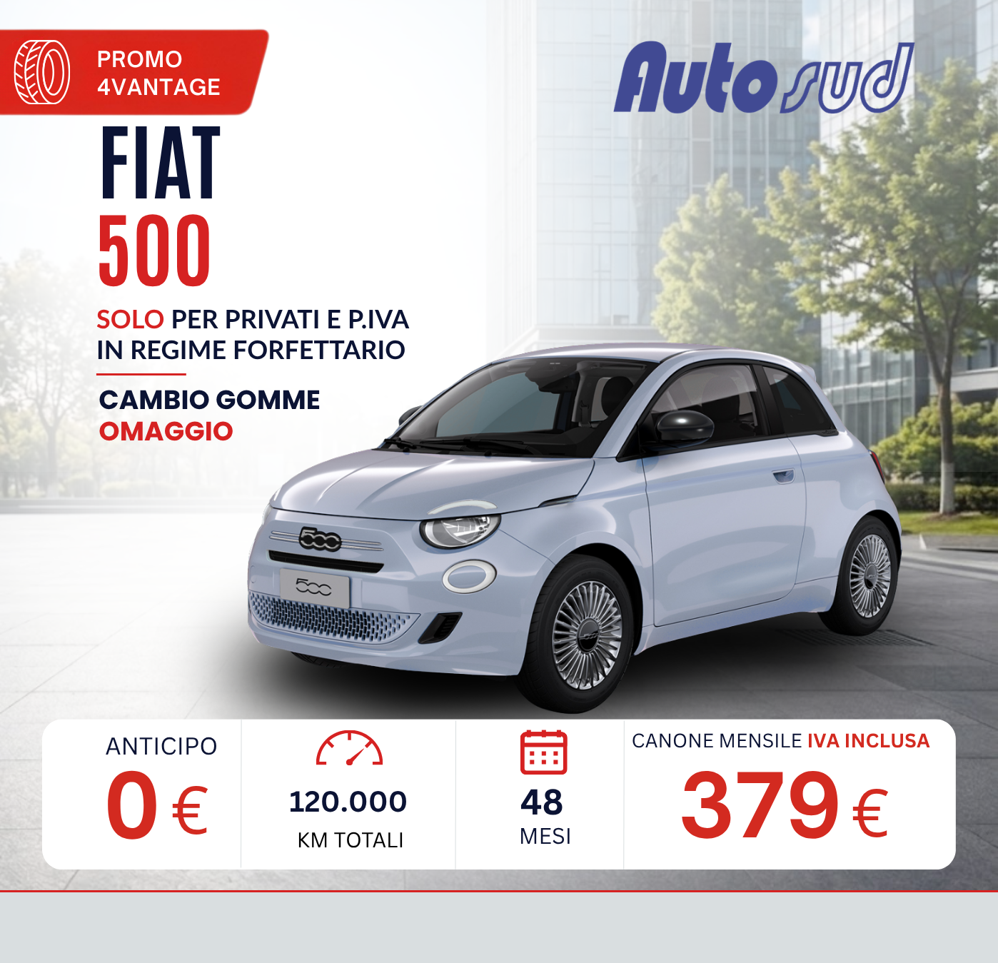 Offerta noleggio lungo termine Fiat 500 Autosud settembre 2026