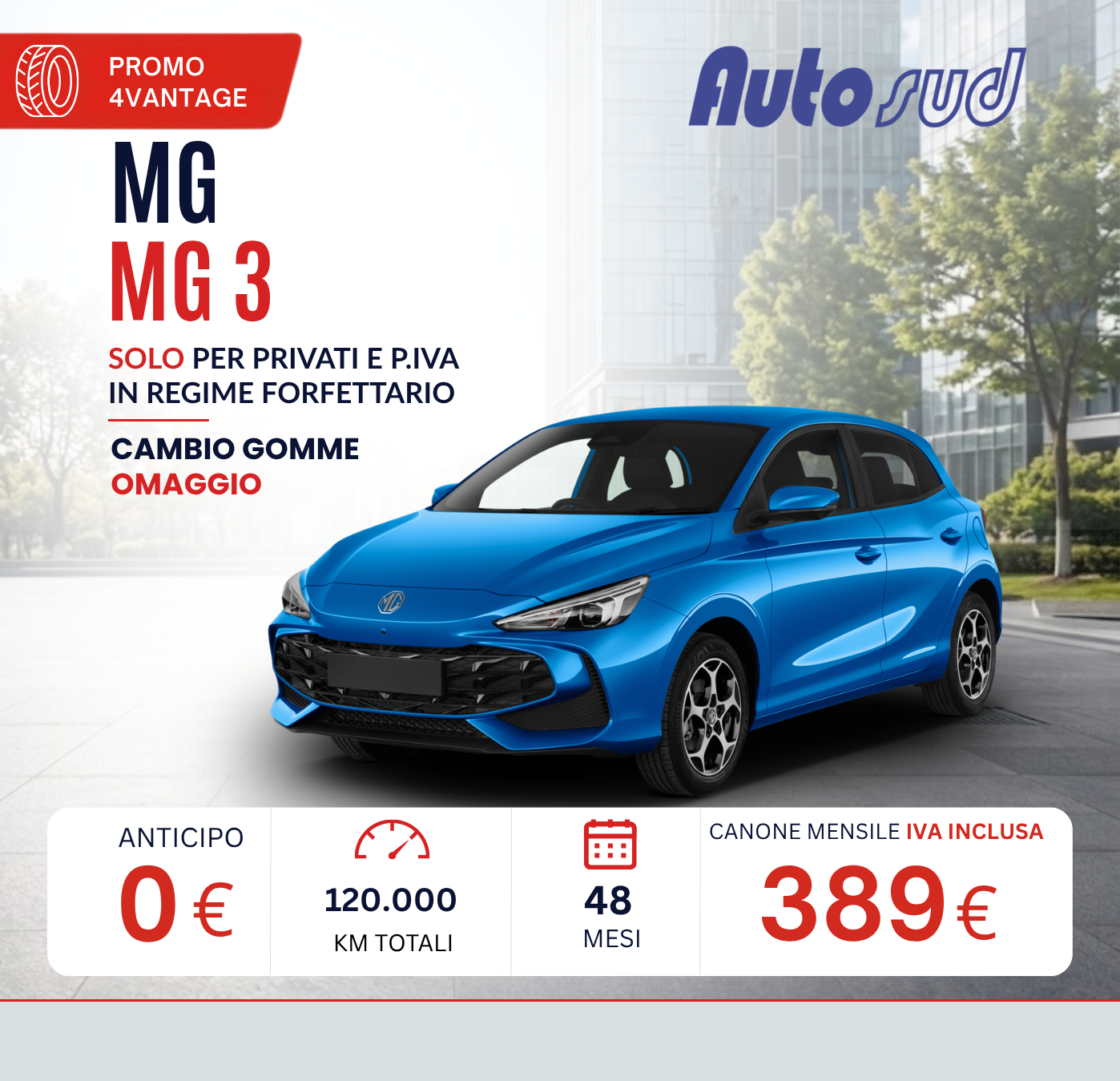 Offerta noleggio lungo termine MG 3 Autosud settembre 2026