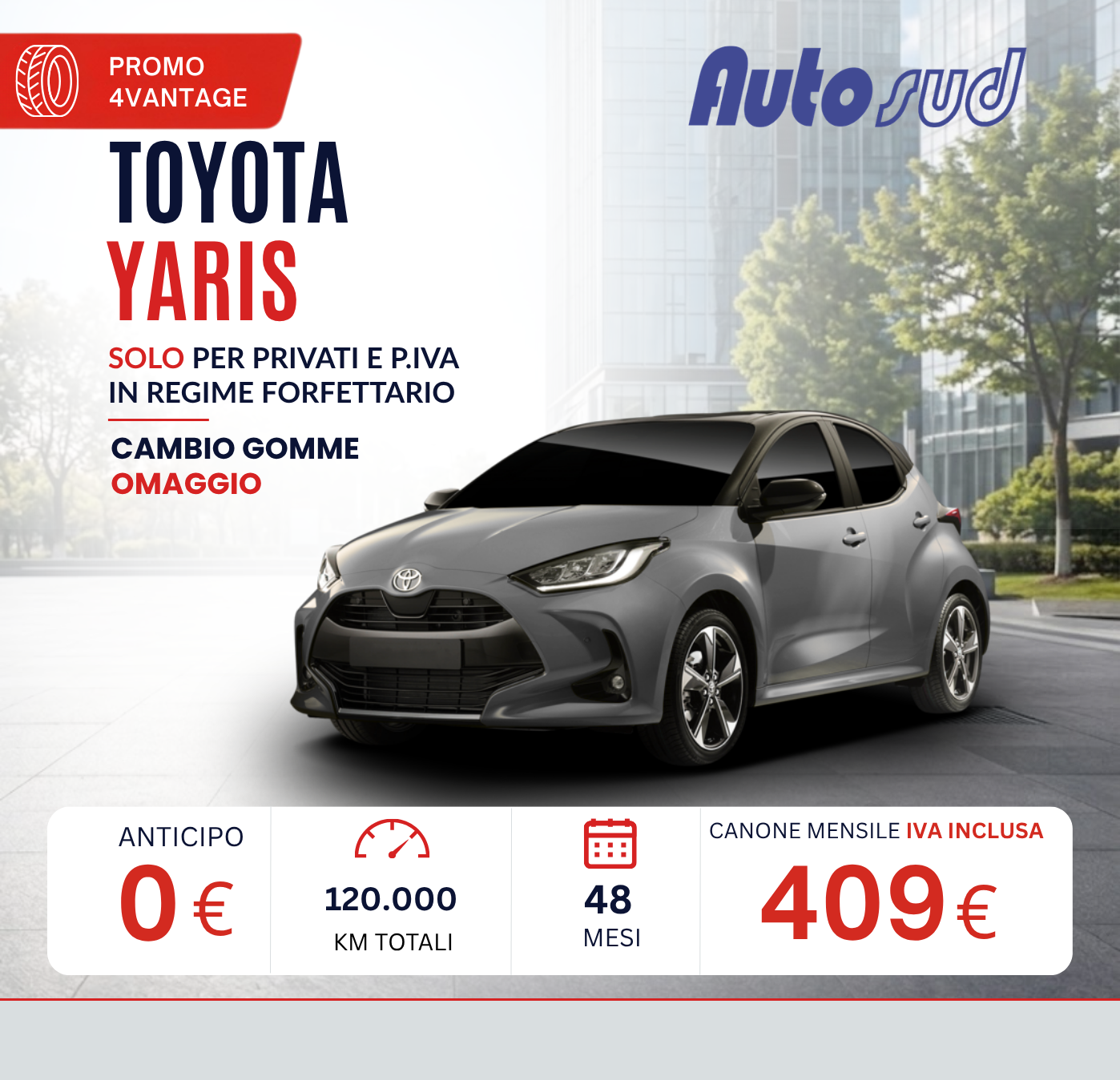 Offerta noleggio lungo termine Toyota Yaris Autosud settembre 2026