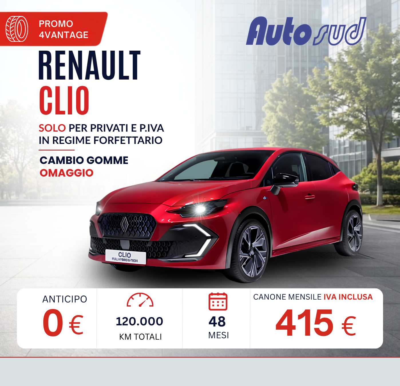 Offerta noleggio lungo termine Renault Clio Autosud settembre 2026