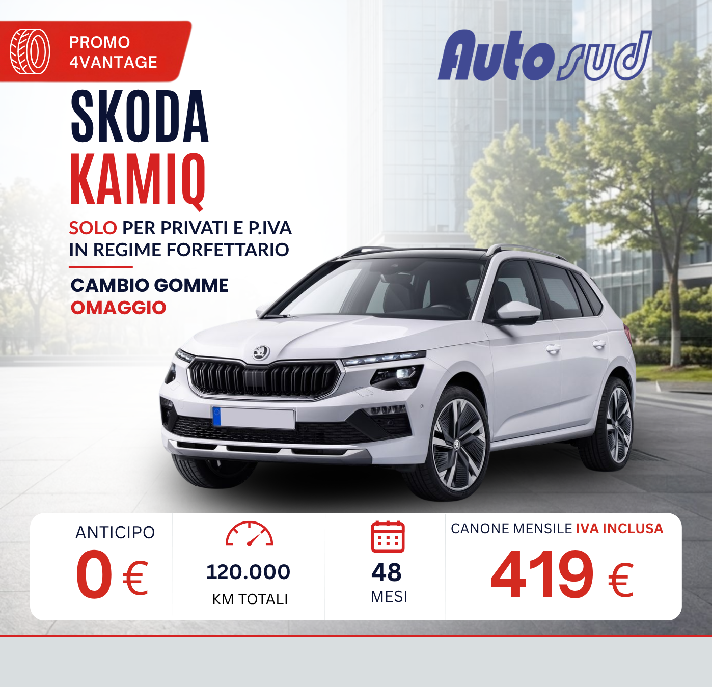 Offerta noleggio lungo termine Skoda Kamiq Autosud settembre 2026
