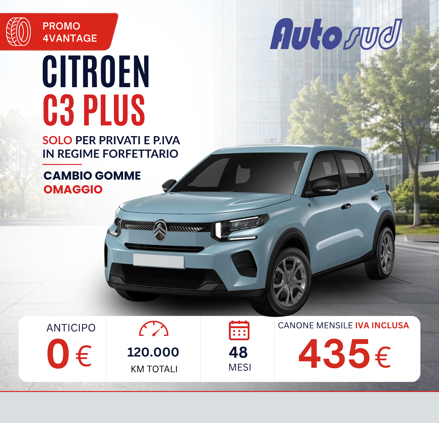 Offerta noleggio lungo termine Citrou00ebn C3 Plus Autosud settembre 2026