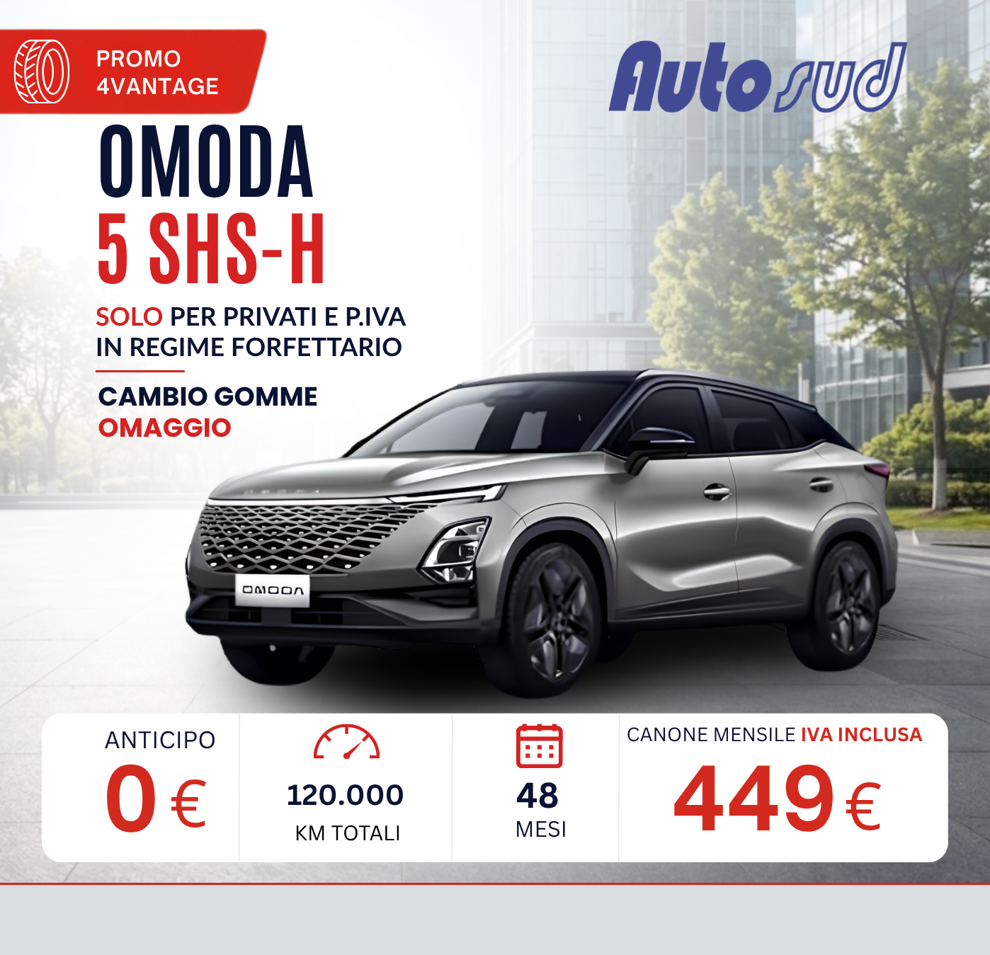 Offerta noleggio lungo termine Omoda 5 SHS-H Autosud settembre 2026