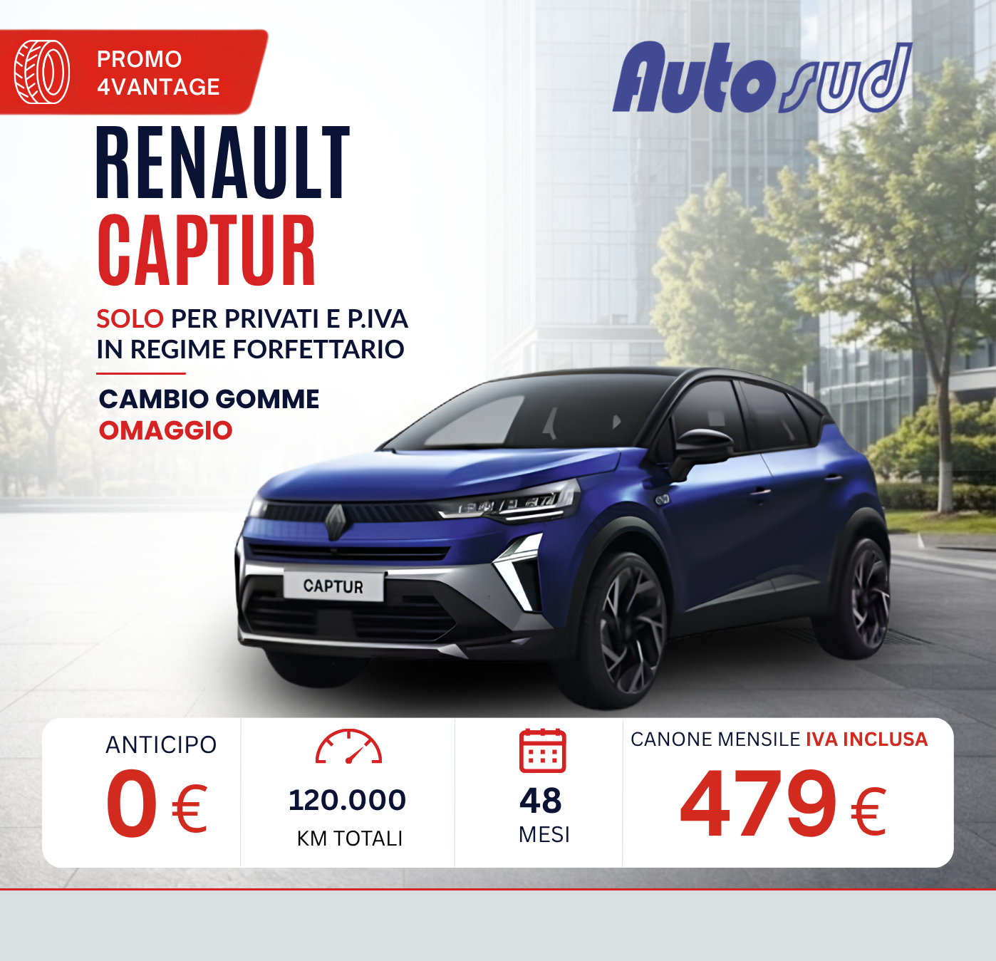 Offerta noleggio lungo termine Renault Captur Autosud settembre 2026