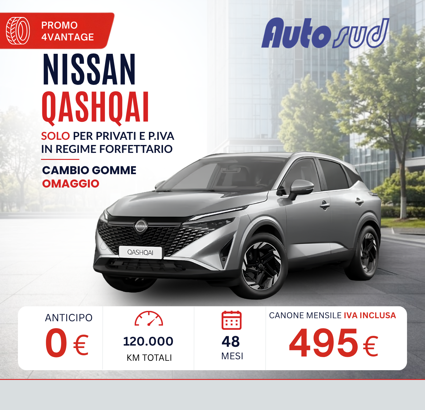 Offerta noleggio lungo termine Nissan Qashqai Autosud settembre 2026