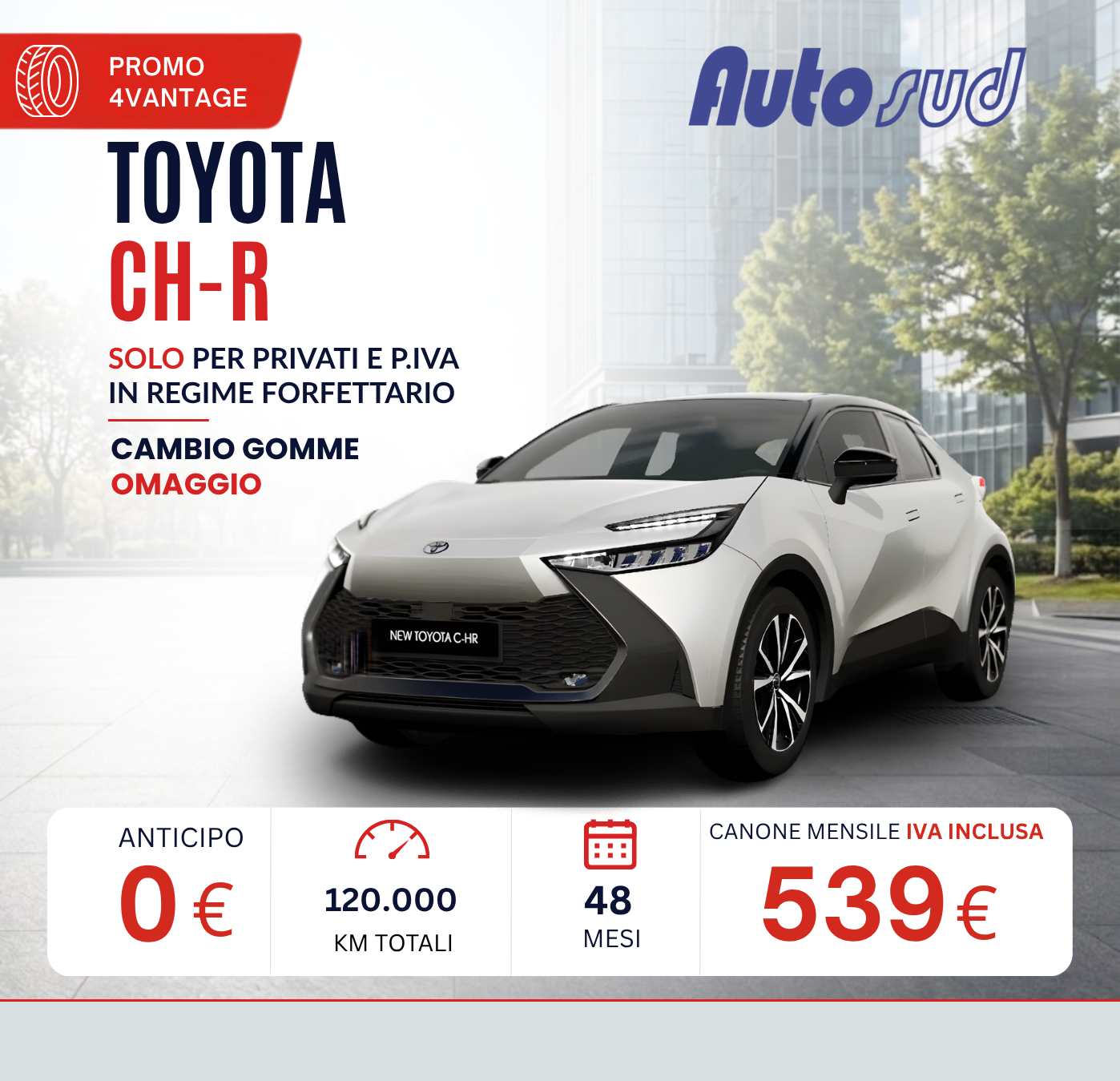 Offerta noleggio lungo termine Toyota C-HR Autosud settembre 2026