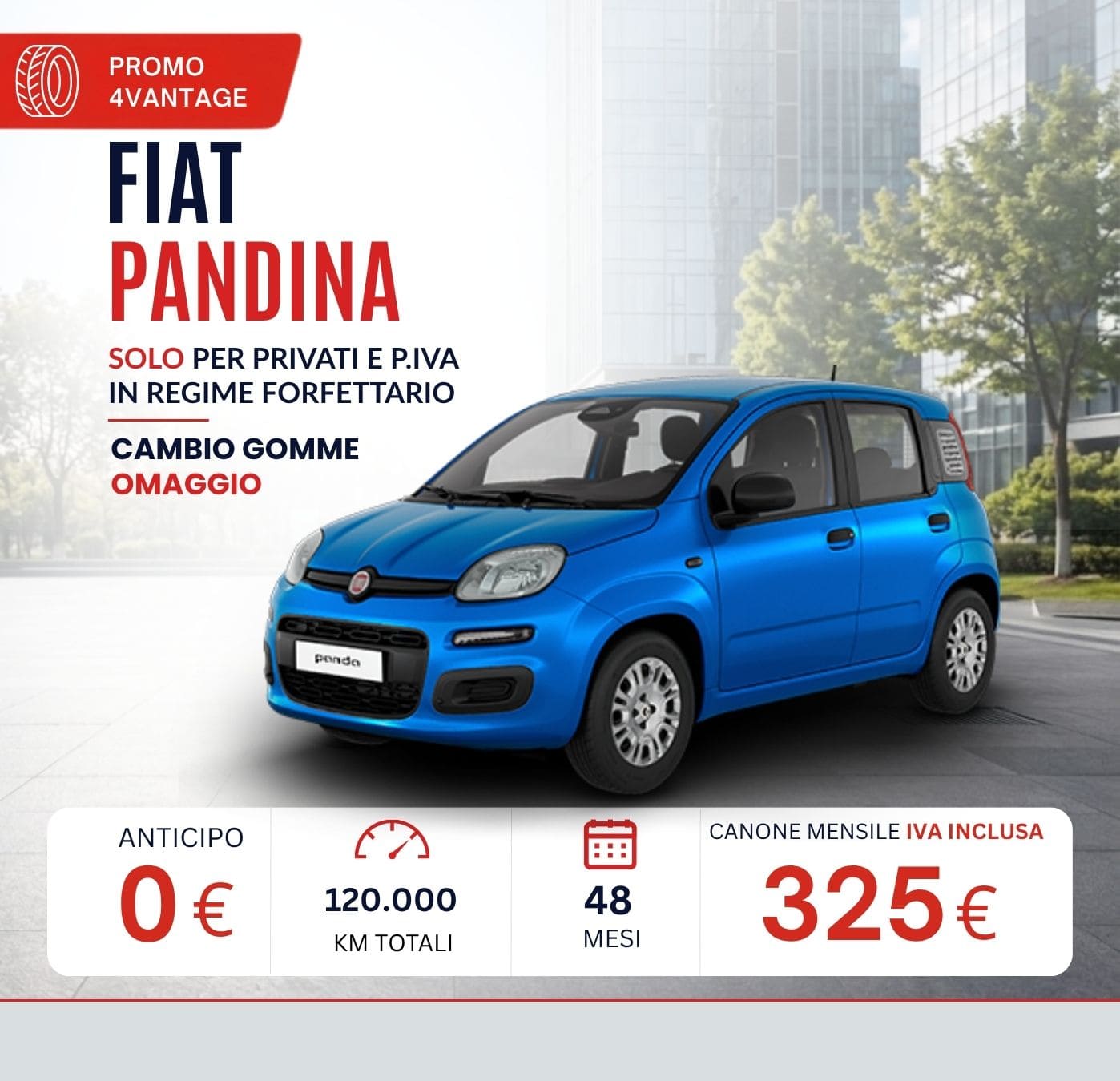Fiat Pandina – noleggio lungo termine ottobre 2026 da 325 € al mese