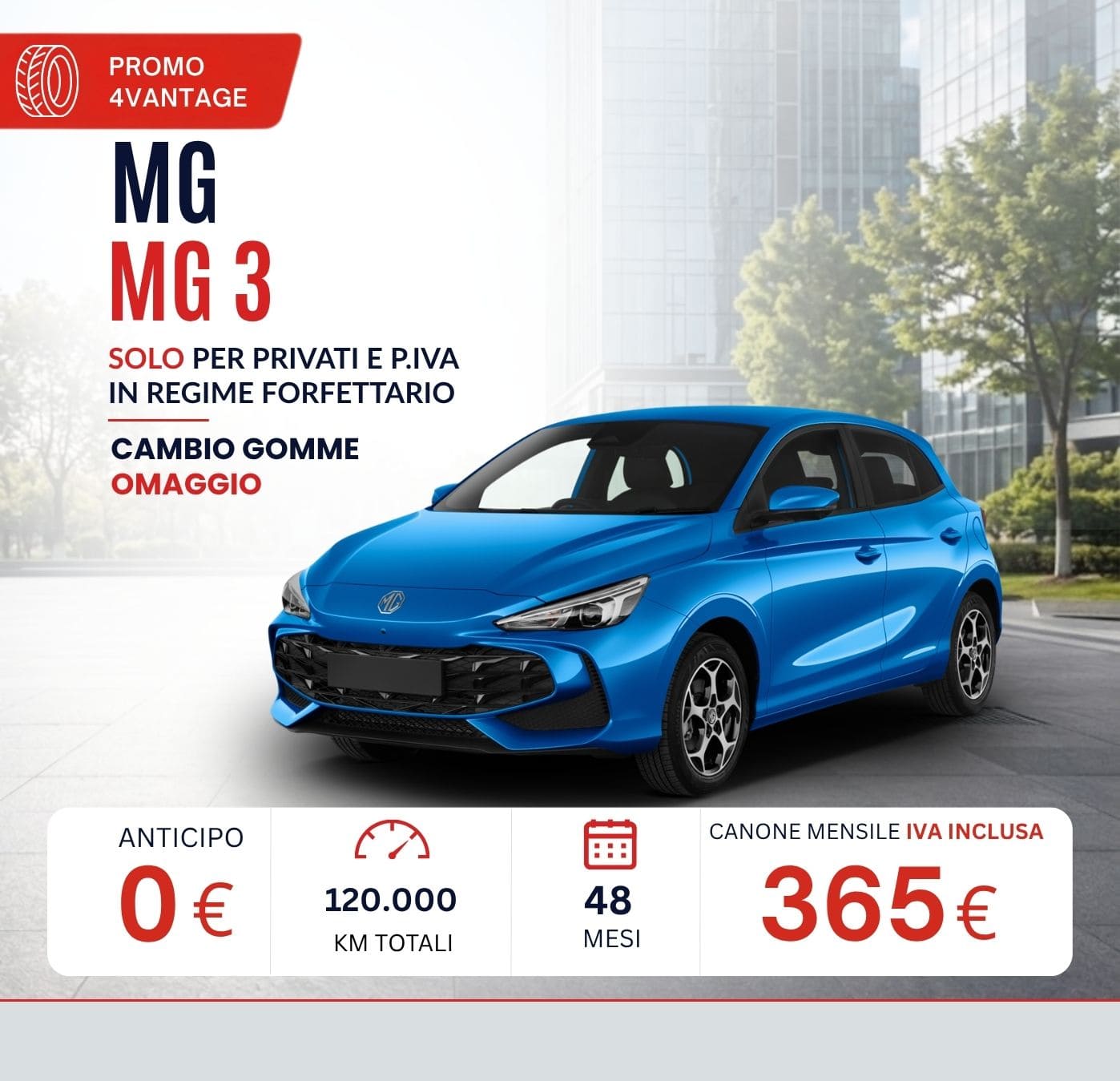 MG 3 – noleggio lungo termine ottobre 2026 da 365 € al mese