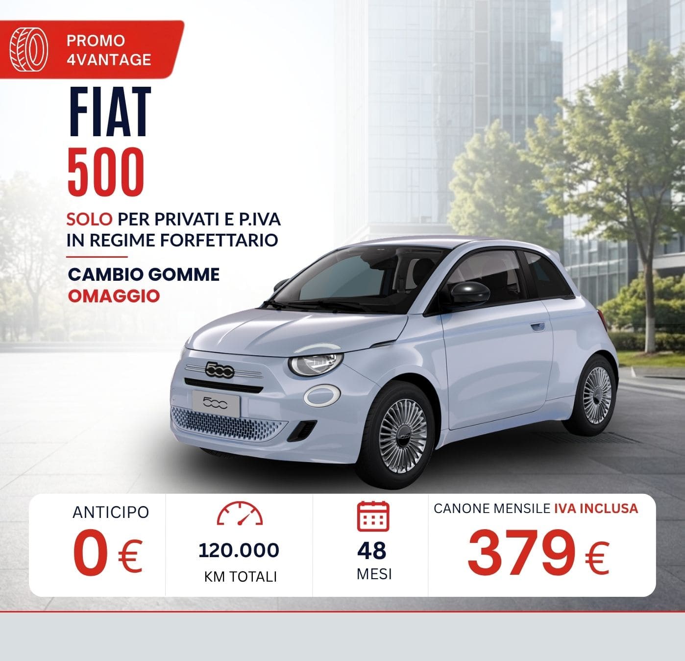 Fiat 500 – noleggio lungo termine ottobre 2026 da 379 € al mese