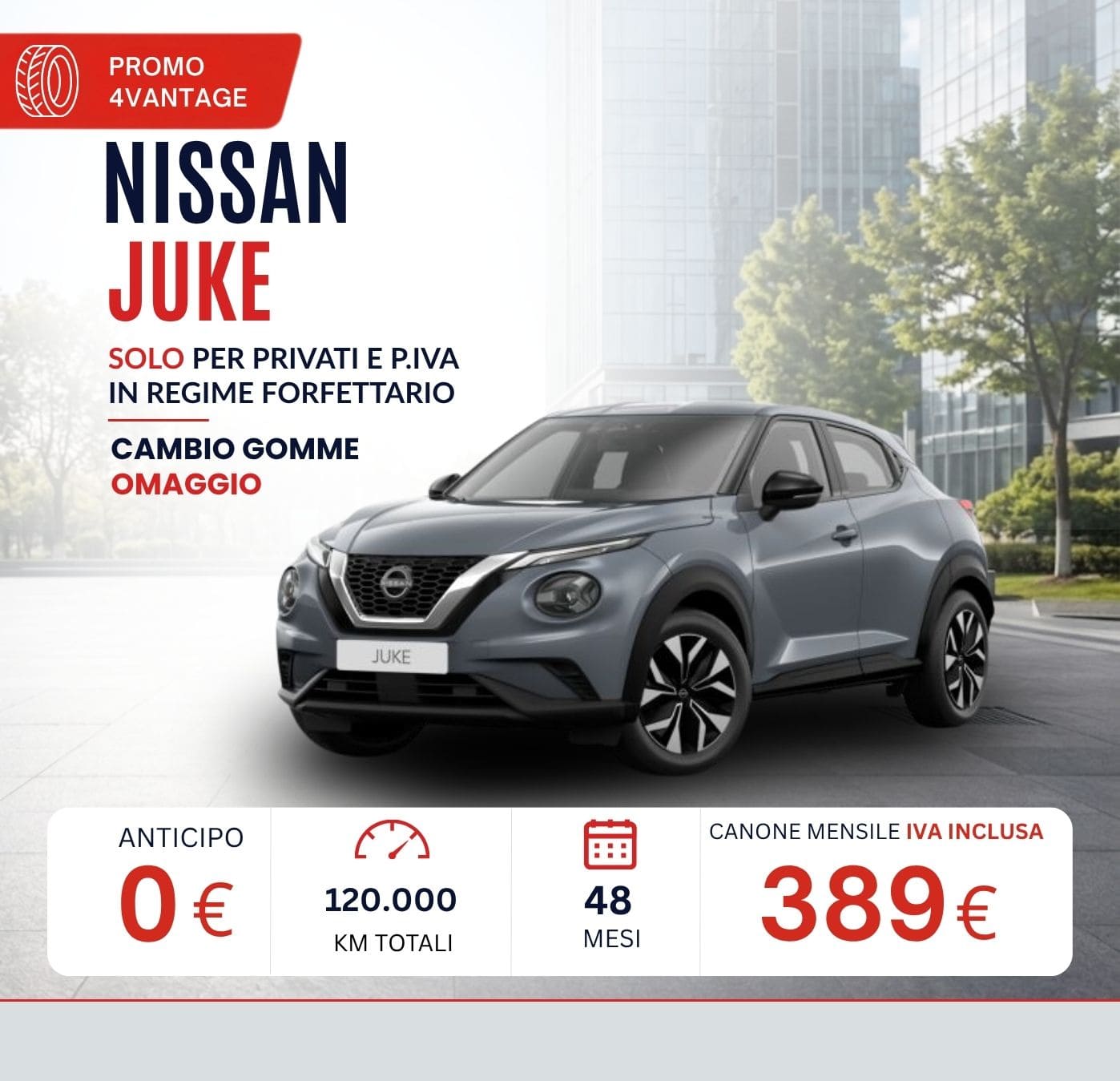 Nissan Juke – noleggio lungo termine ottobre 2026 da 389 € al mese