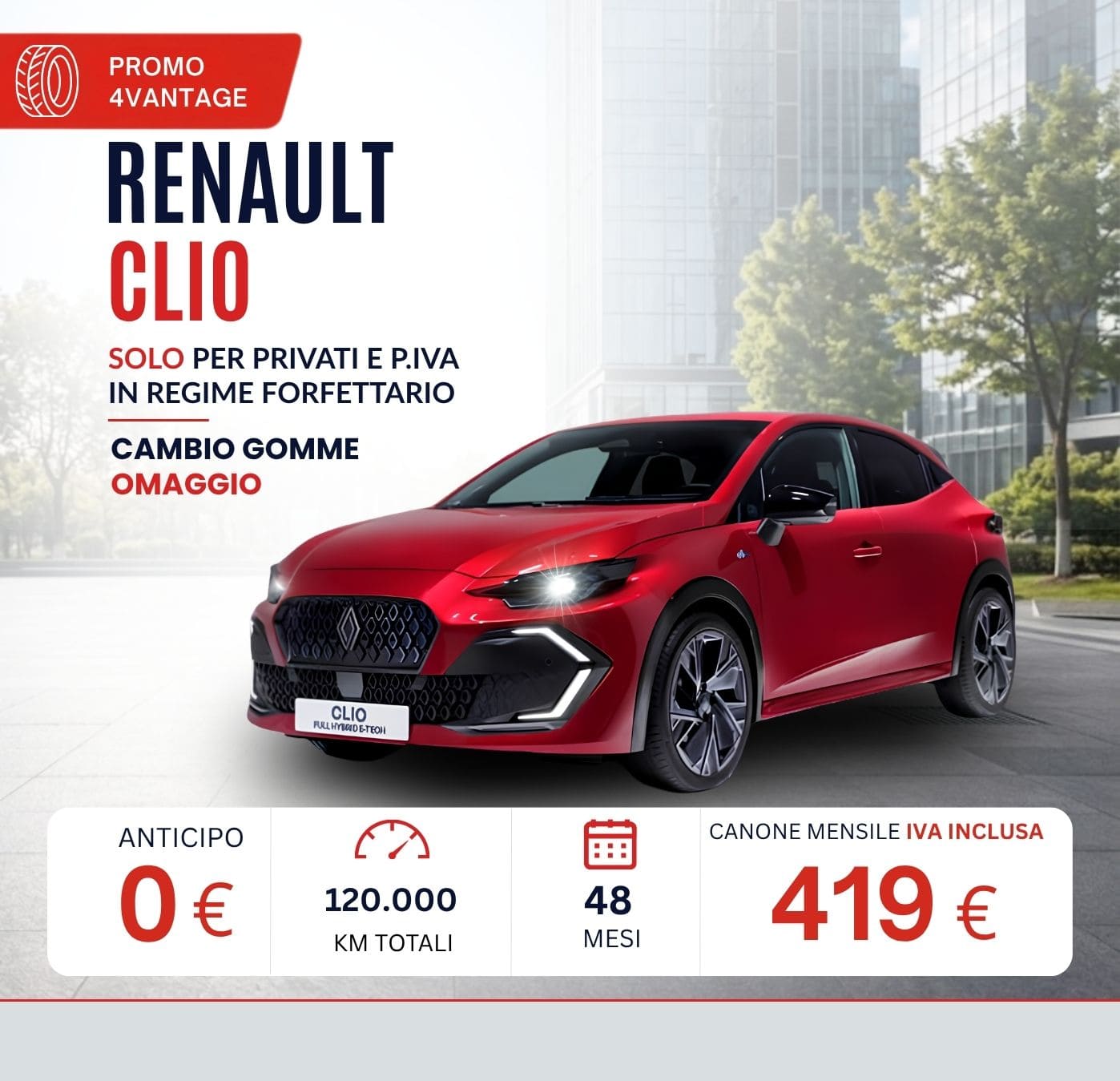 Renault Clio – noleggio lungo termine ottobre 2026 da 419 € al mese