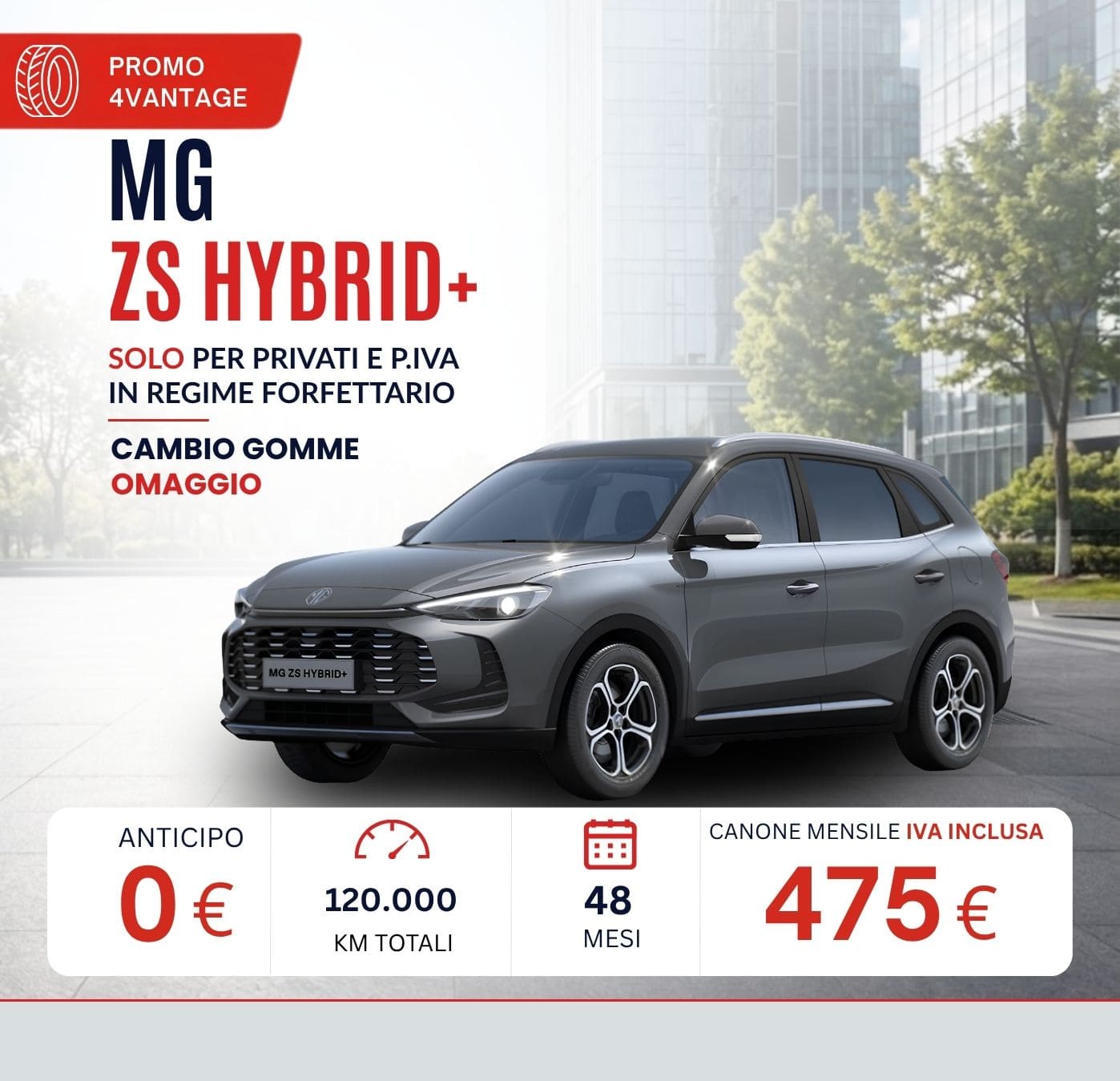 MG ZS Hybrid+ – noleggio lungo termine ottobre 2026 da 475 € al mese