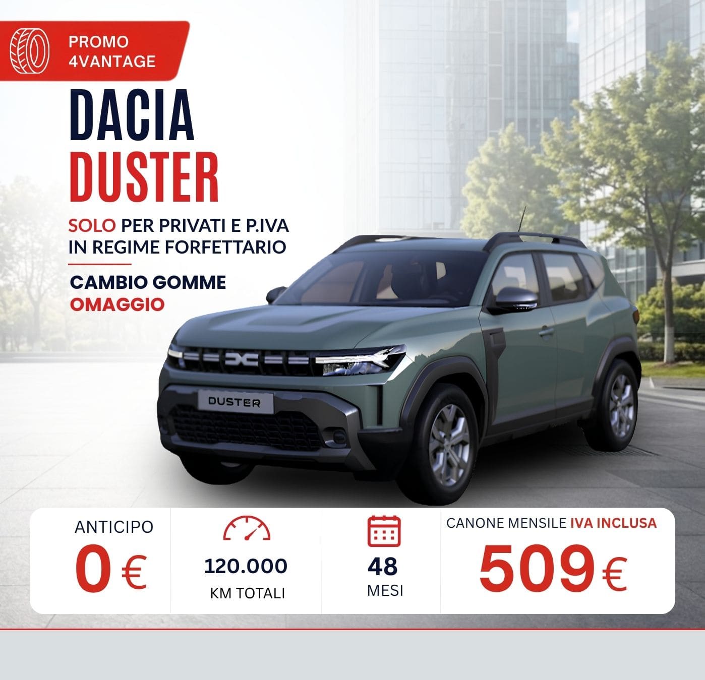 Dacia Duster – noleggio lungo termine ottobre 2026 da 509 € al mese