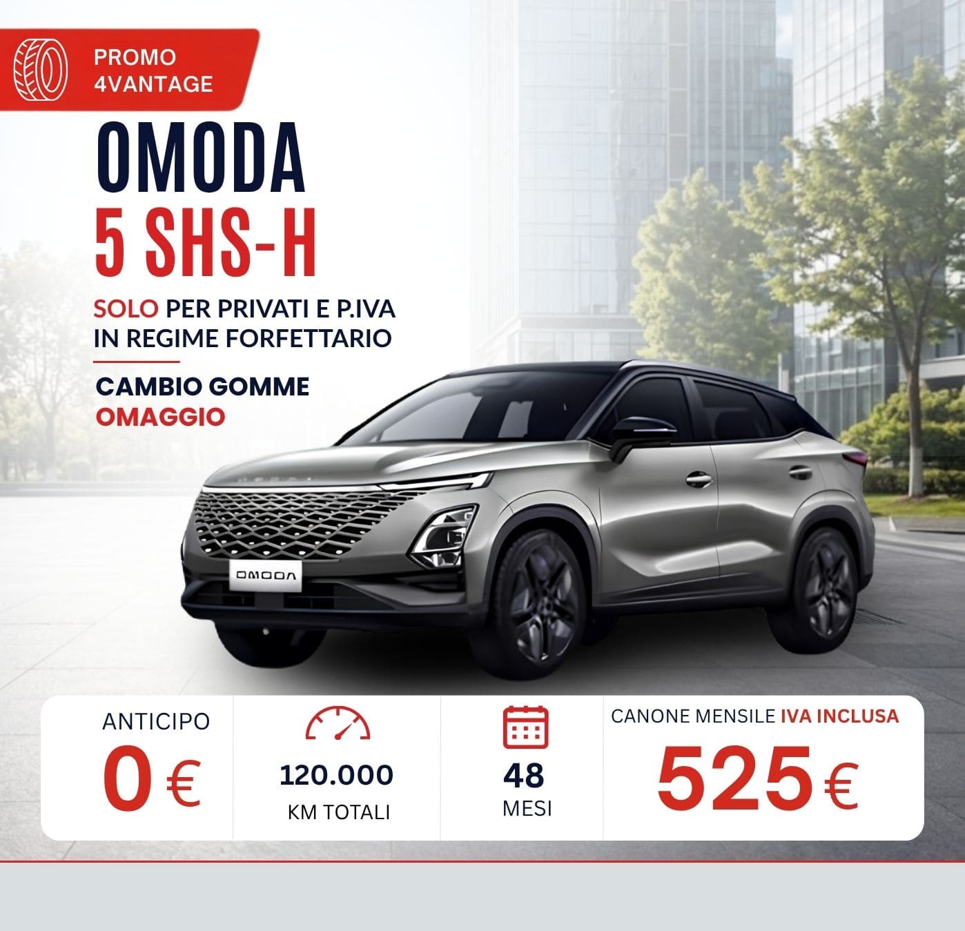 Omoda 5 SHS-H – noleggio lungo termine ottobre 2026 da 525 € al mese